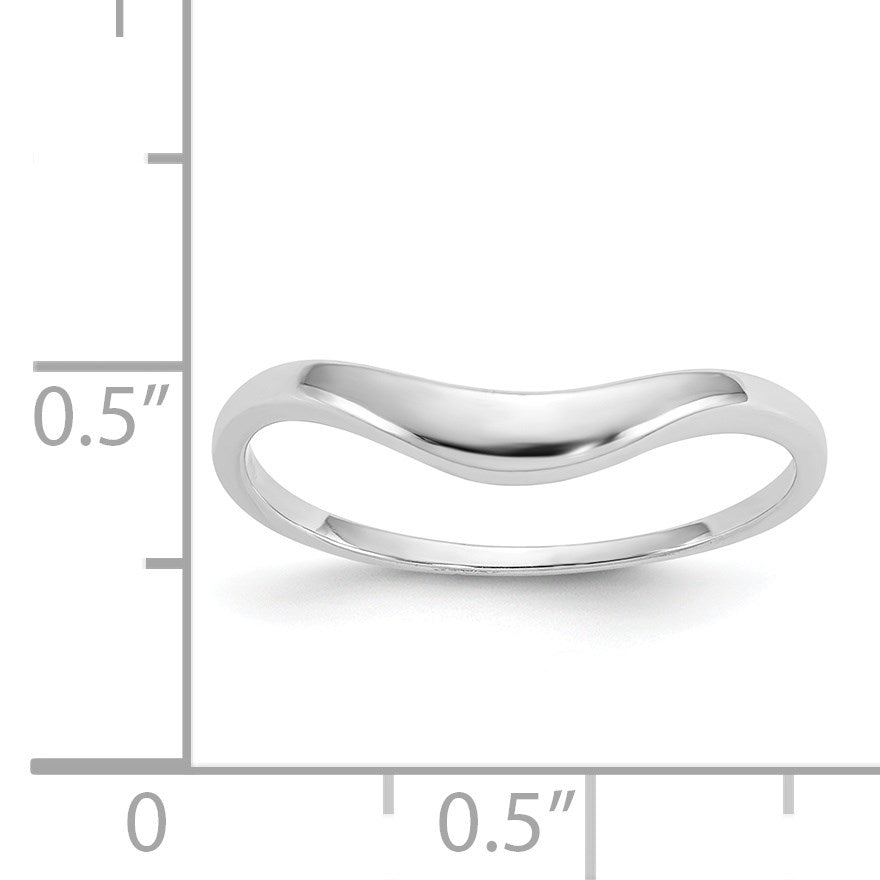 14k White Gold Polished Curve Ring
