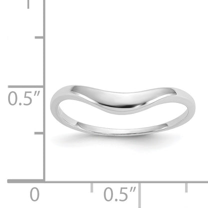 14k White Gold Polished Curve Ring