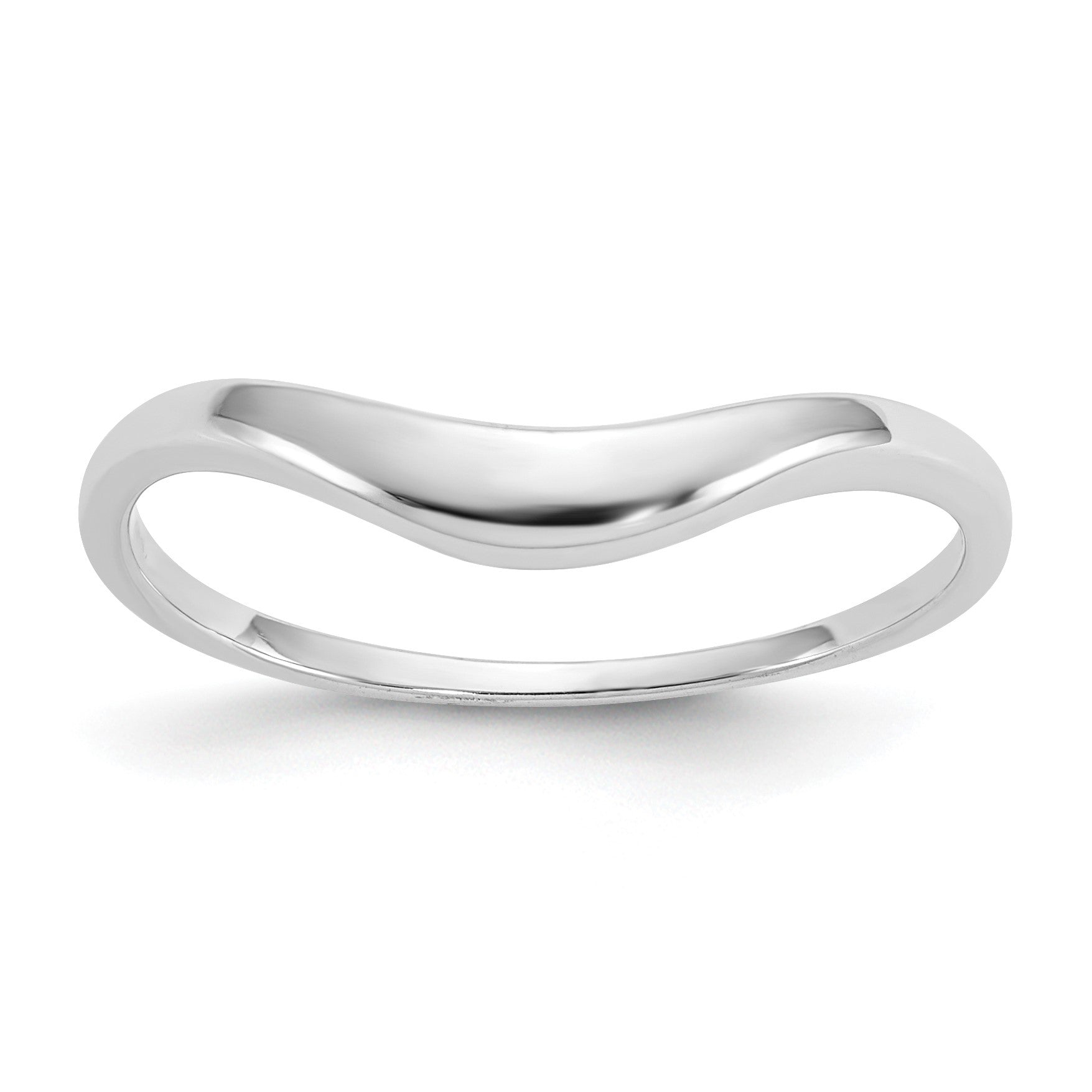 14k White Gold Polished Curve Ring