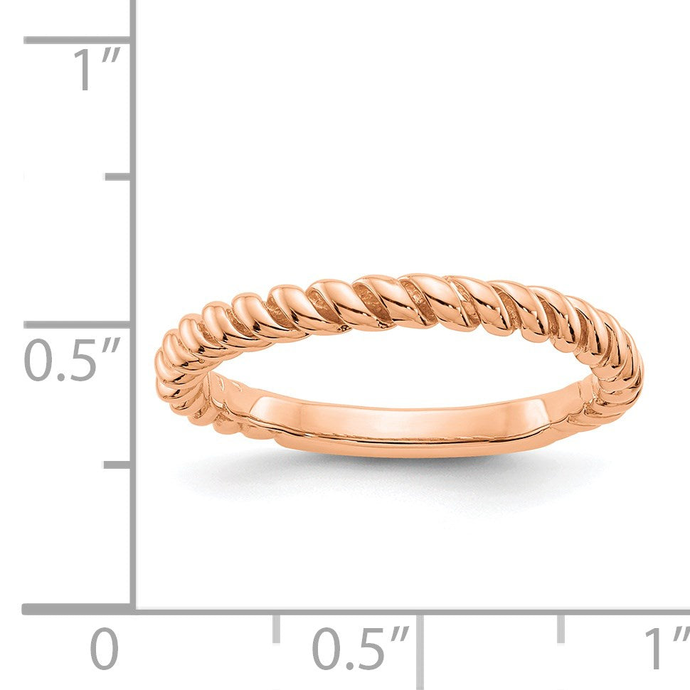 14k Rose Gold Polished Twisted Band