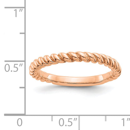14k Rose Gold Polished Twisted Band