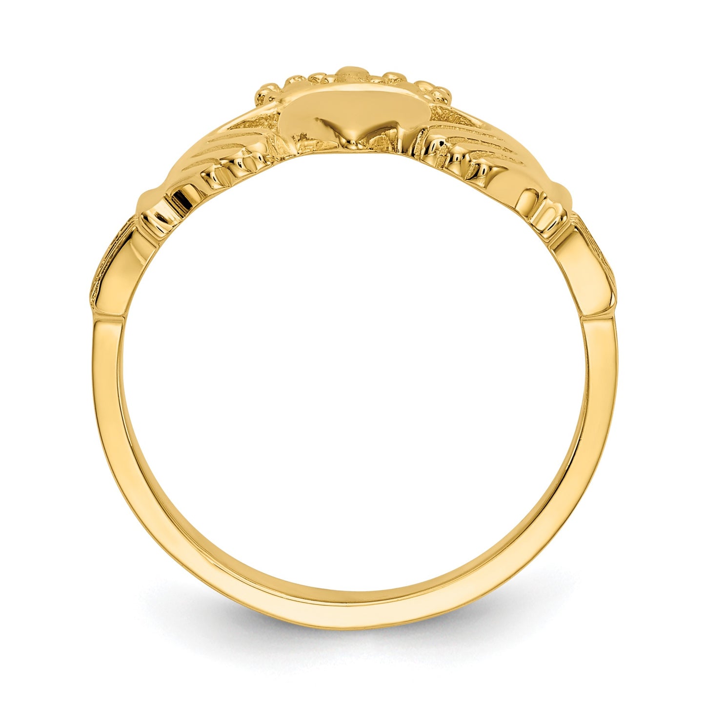 14k Polished Claddagh Ring