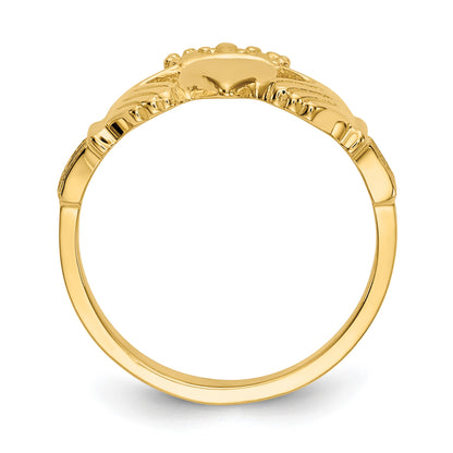 14k Polished Claddagh Ring