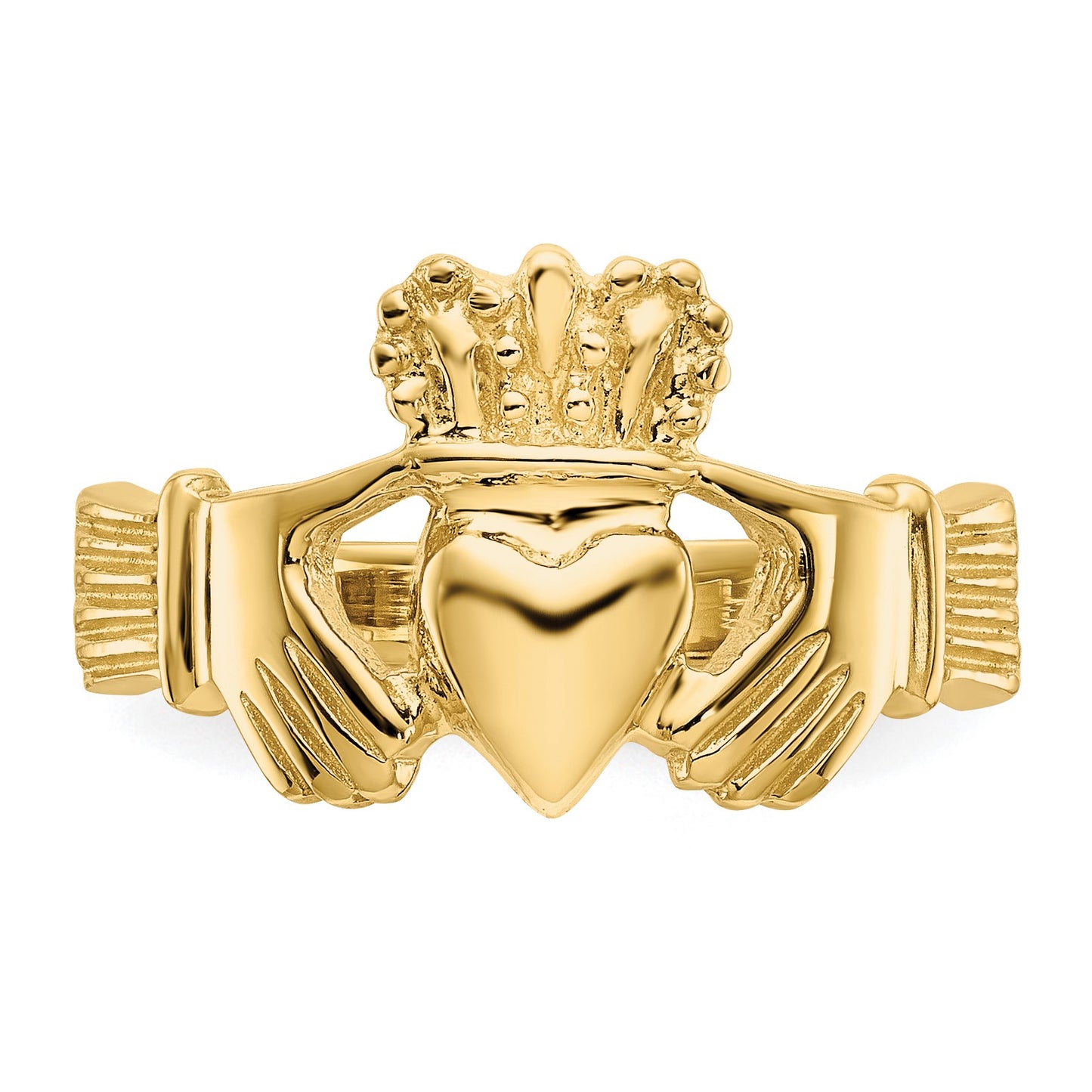 14k Polished Claddagh Ring