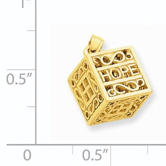 14K 3-D FAITH and HOPE Opening Prayer Box Charm