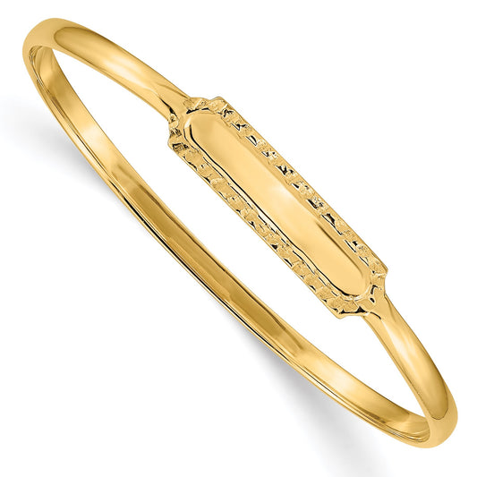 14k Slip-on 6x18mm ID Plate Baby Bangle Bracelet