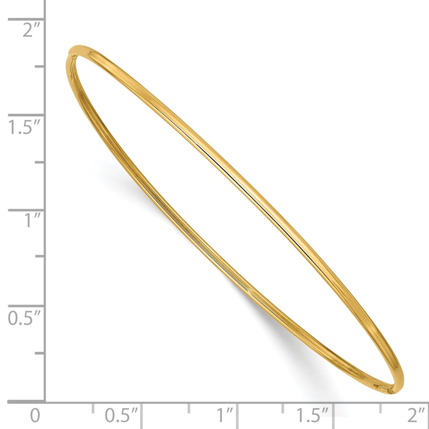 14k Polished 1.50mm Slip-on Round Bangle Bracelet