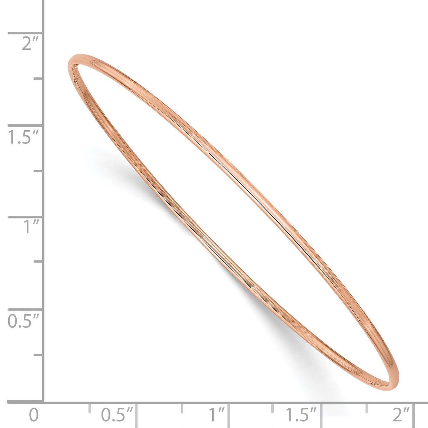 14k Rose Gold Polished 1.50mm Slip-on Round Bangle Bracelet
