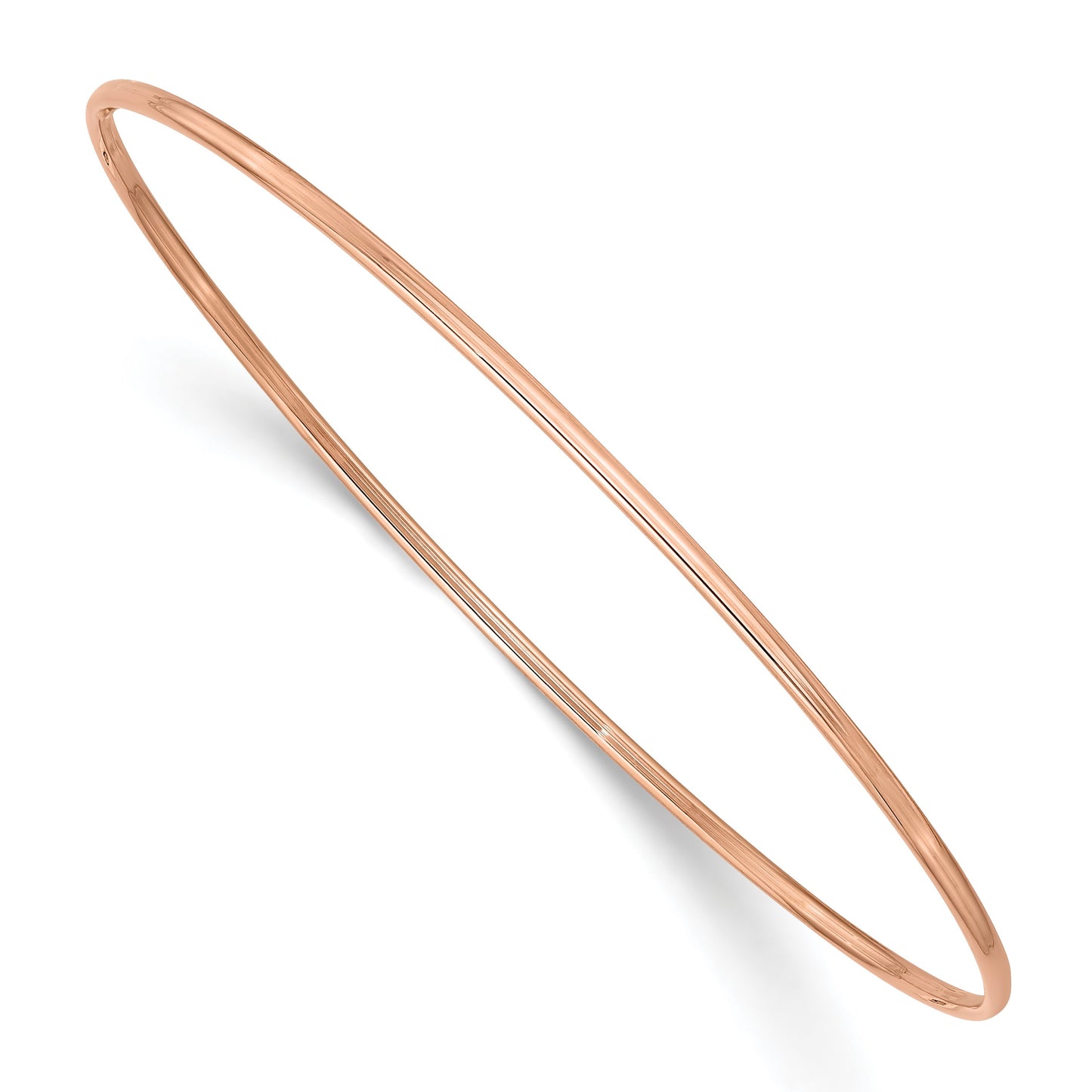 14k Rose Gold Polished 1.50mm Slip-on Round Bangle Bracelet