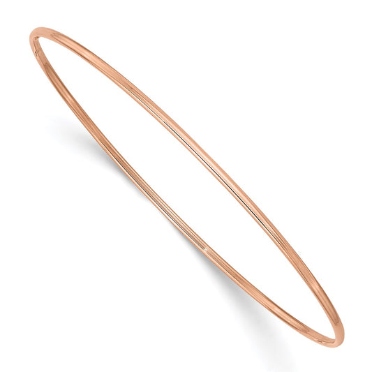 14k 1.5mm Rose Gold Polished Slip-on Bangle Bracelet