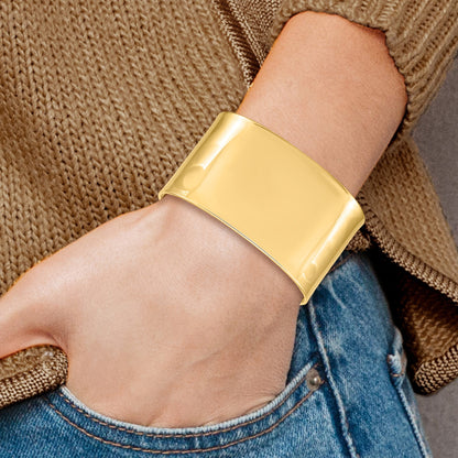 14K 37mm Polished Cuff Bangle Bracelet