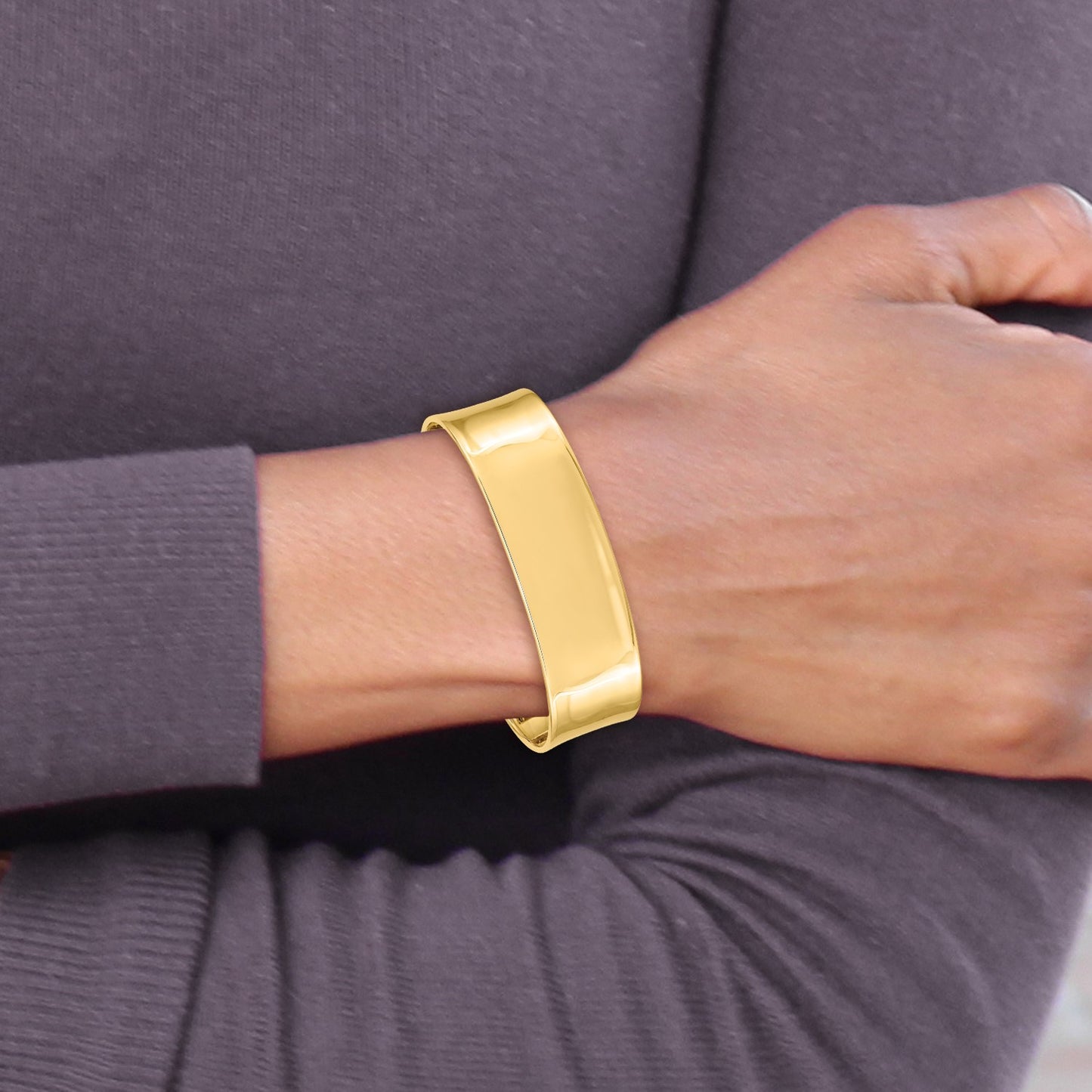 14k 18.5mm Polished Cuff Bangle Bracelet