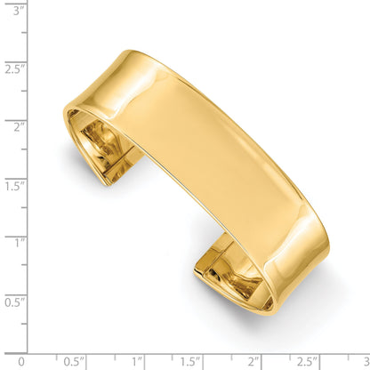 14k 18.5mm Polished Cuff Bangle Bracelet