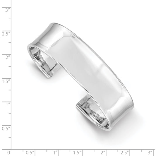 14k White Gold 18.5mm Polished Cuff Bangle Bracelet