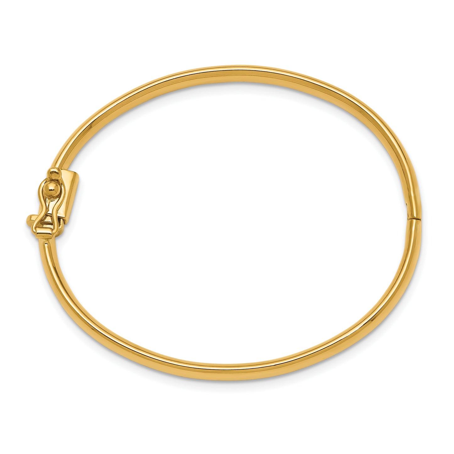 14k Polished 3.75mm Hinged Safety Clasp Baby Bangle