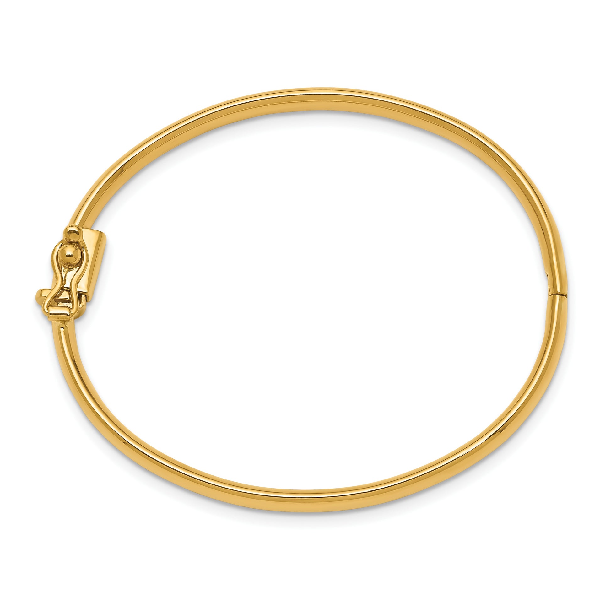14k Polished 3.75mm Hinged Safety Clasp Baby Bangle