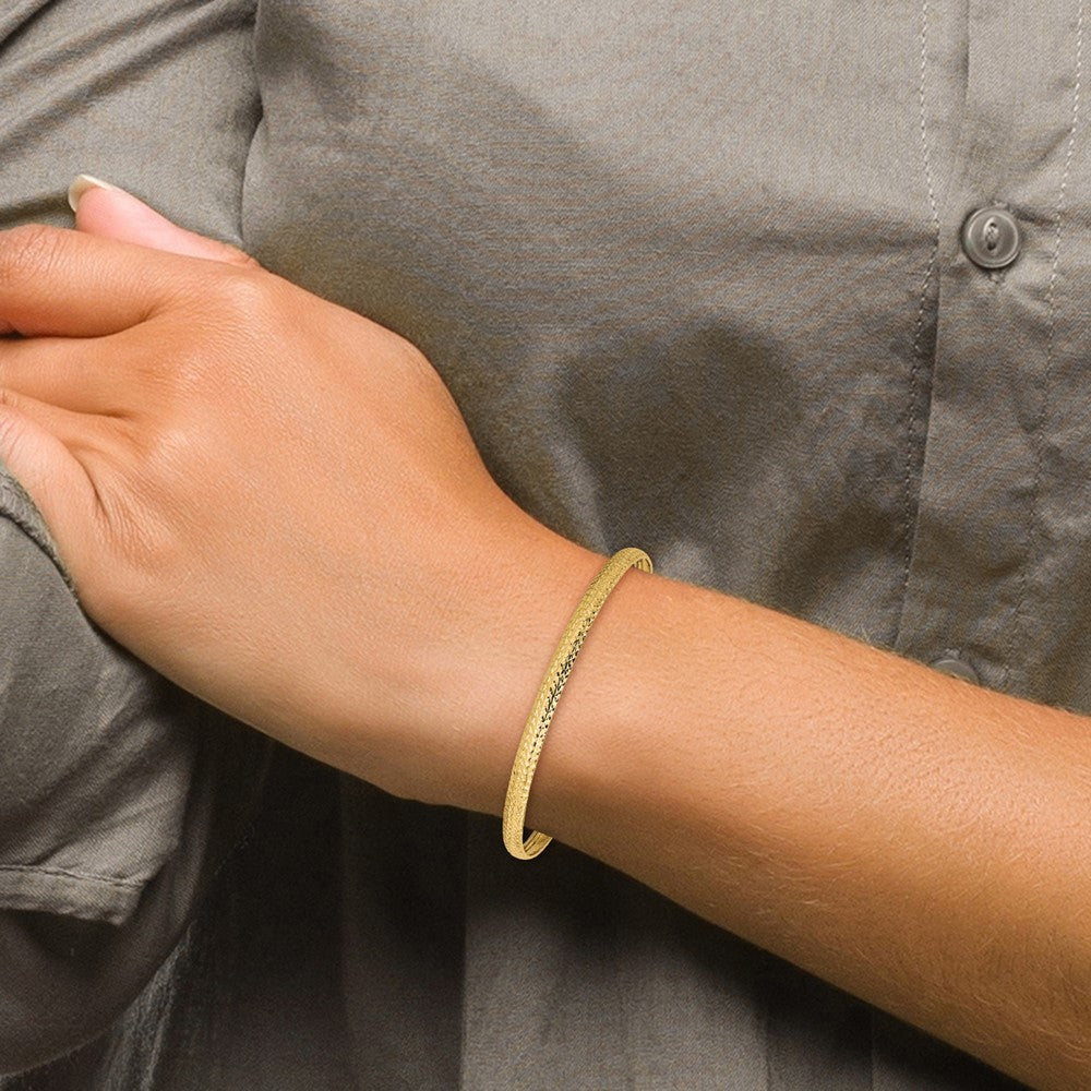 14K Yellow Gold Polished D/C Flexible Bangle