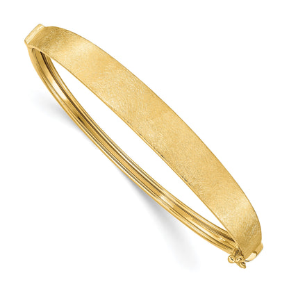 14k Satin Finish Graduated 8.00mm Hinged Oval Bangle Bracelet