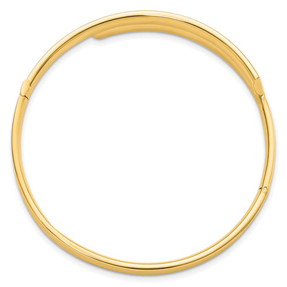 14k 3/16 Polished Bypass 5.00mm Hinged Round Bangle Bracelet
