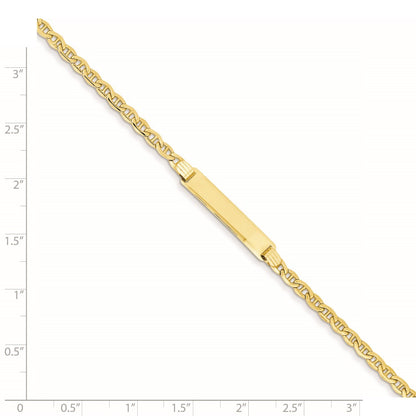 14k Polished Semi-Solid Chain/Solid Plate Anchor Link 25.5x5mm Plate 7 inch ID Bracelet