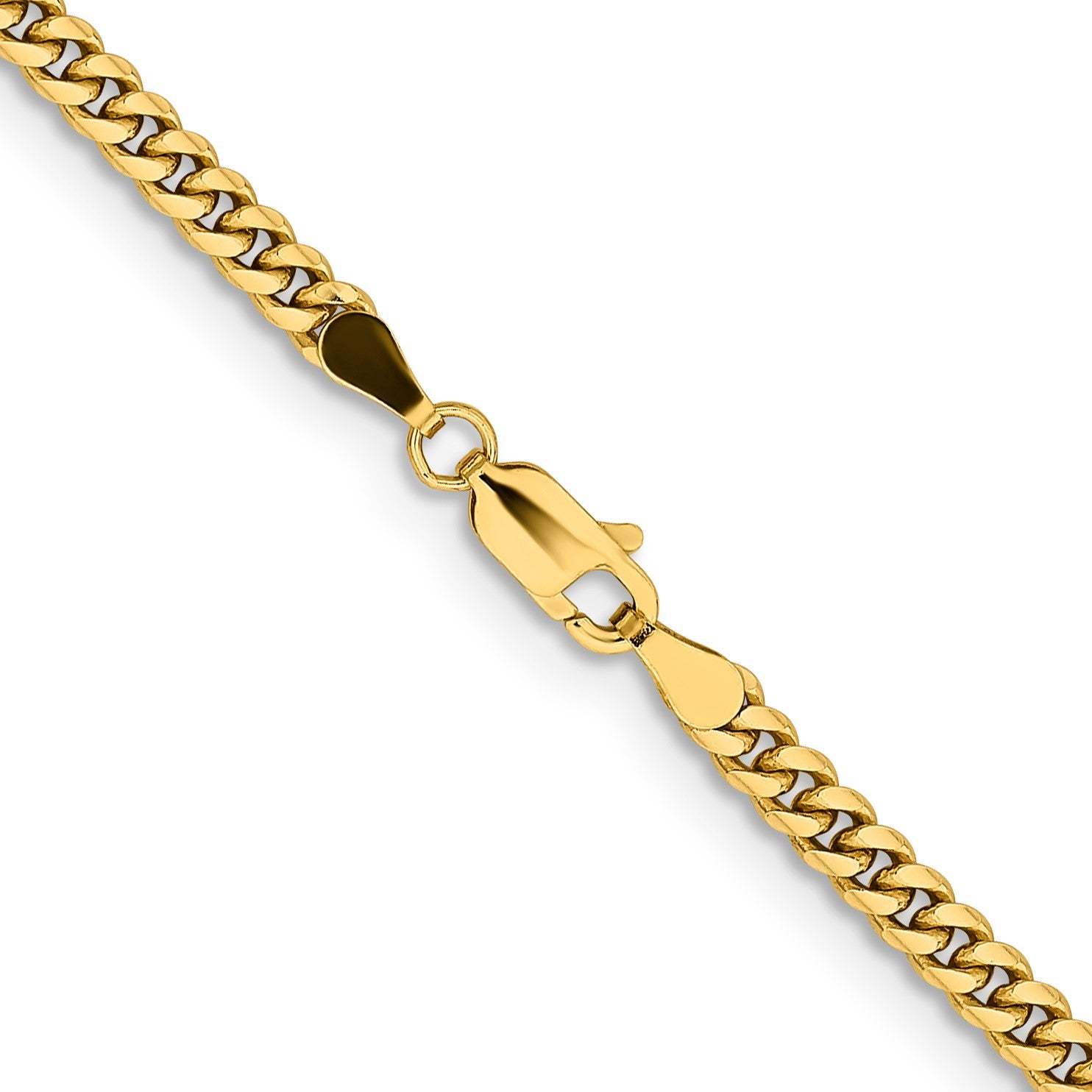 14K 22 inch 3.5mm Solid Miami Cuban Link with Lobster Clasp Chain