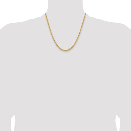 14K 20 inch 3.5mm Solid Miami Cuban Link with Lobster Clasp Chain