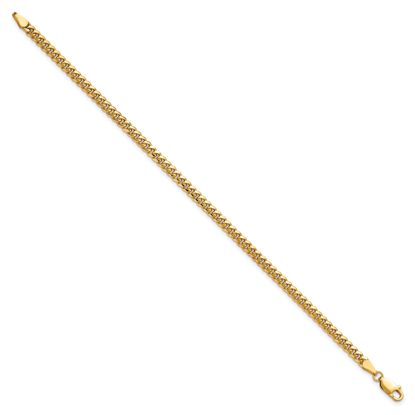14K 8 inch 3.5mm Solid Miami Cuban Link with Lobster Clasp Bracelet