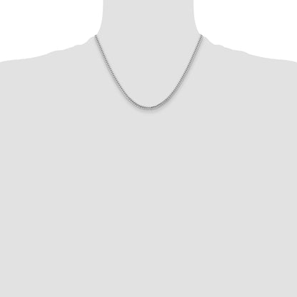 14k White Gold 3.5mm Solid Miami Cuban Chain