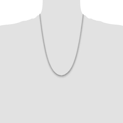 14k White Gold 3.5mm Solid Miami Cuban Chain