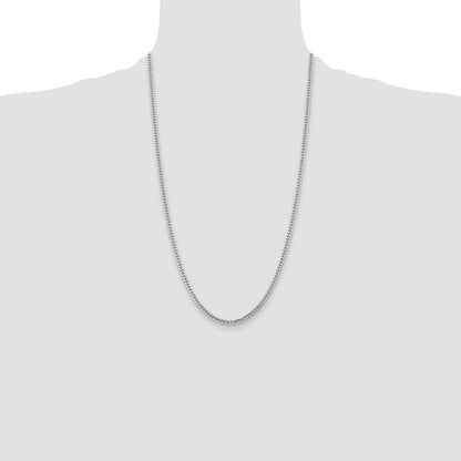 14k White Gold 3.5mm Solid Miami Cuban Chain