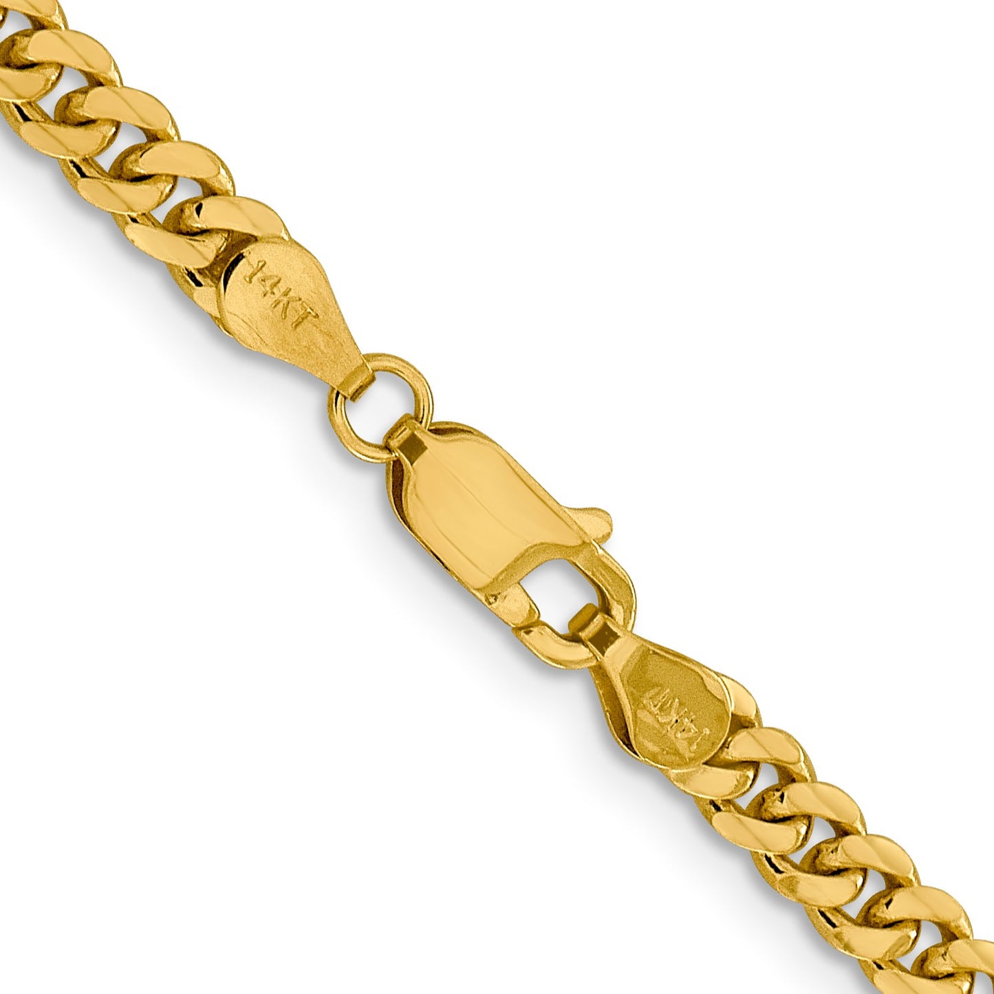 14K 26 inch 4.25mm Solid Miami Cuban Link with Lobster Clasp Chain