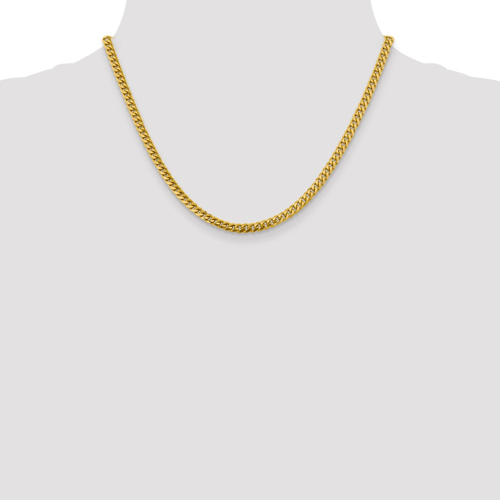 14K 18 inch 4.25mm Solid Miami Cuban Link with Lobster Clasp Chain