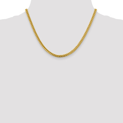 14K 18 inch 4.25mm Solid Miami Cuban Link with Lobster Clasp Chain