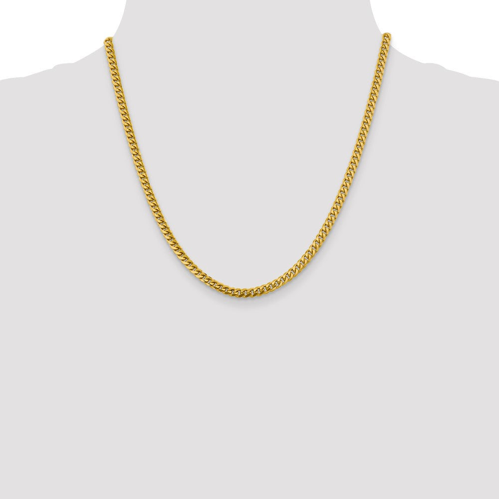 14K 20 inch 4.25mm Solid Miami Cuban Link with Lobster Clasp Chain