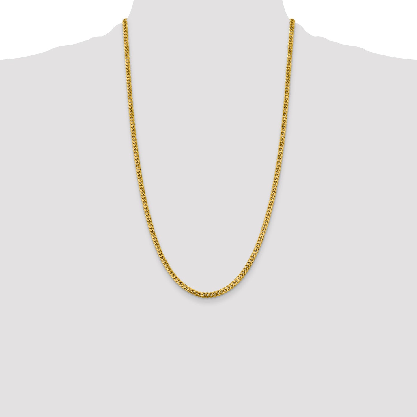 14K 26 inch 4.25mm Solid Miami Cuban Link with Lobster Clasp Chain