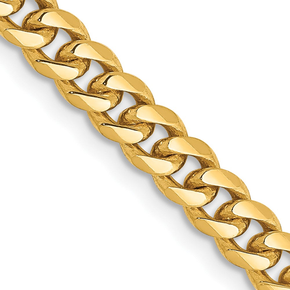 14K 20 inch 4.25mm Solid Miami Cuban Link with Lobster Clasp Chain