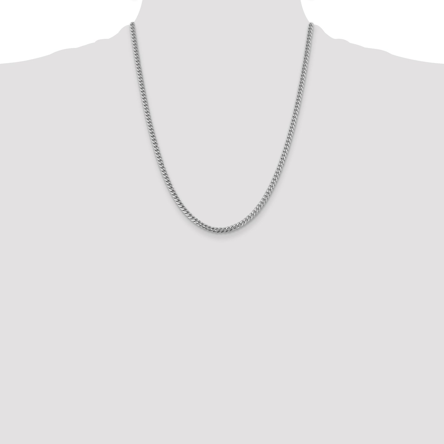 14k White Gold 4.25mm Solid Miami Cuban Chain
