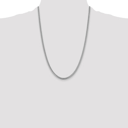 14k White Gold 4.25mm Solid Miami Cuban Chain