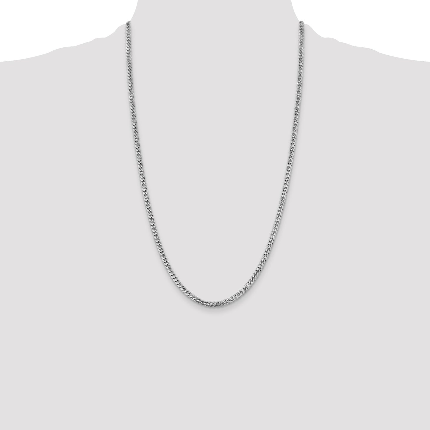 14k White Gold 4.25mm Solid Miami Cuban Chain