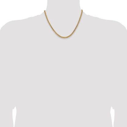 14K 18 inch 4.3mm Solid Miami Cuban Link with Lobster Clasp Chain