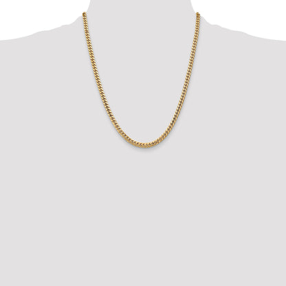 14K 22 inch 4.3mm Solid Miami Cuban Link with Lobster Clasp Chain