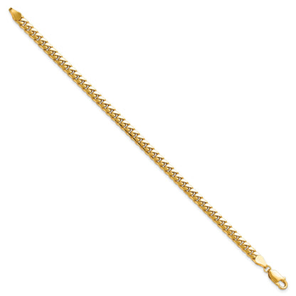 14K 7 inch 4.3mm Solid Miami Cuban Link with Lobster Clasp Bracelet