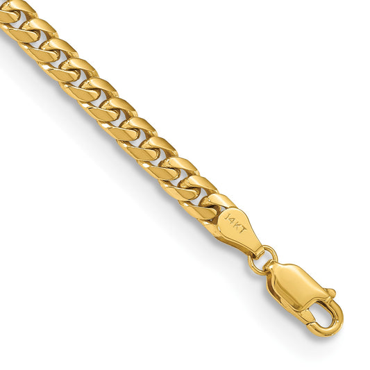 14K 8 inch 4.3mm Solid Miami Cuban Link with Lobster Clasp Bracelet