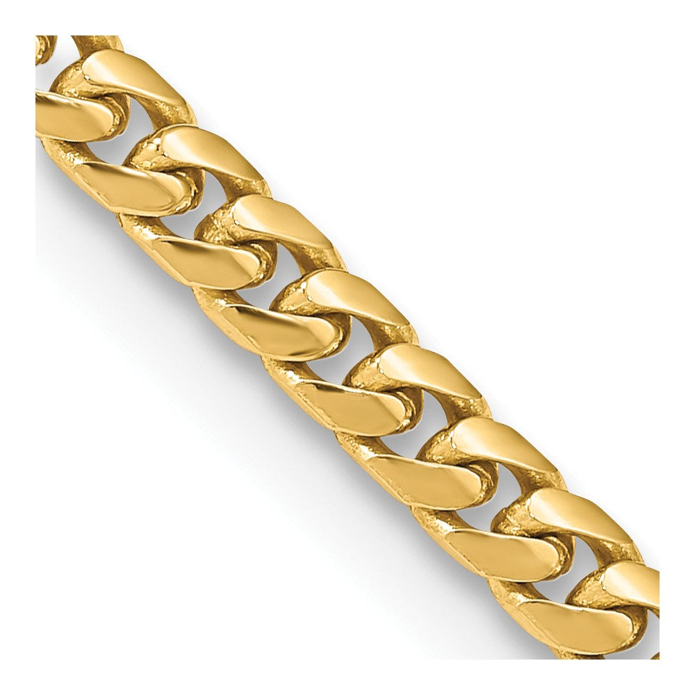 14K 20 inch 4.3mm Solid Miami Cuban Link with Lobster Clasp Chain