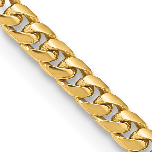 14K 20 inch 4.3mm Solid Miami Cuban Link with Lobster Clasp Chain