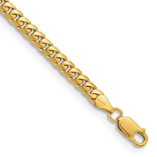 14K 7 inch 5mm Solid Miami Cuban Link with Lobster Clasp Bracelet