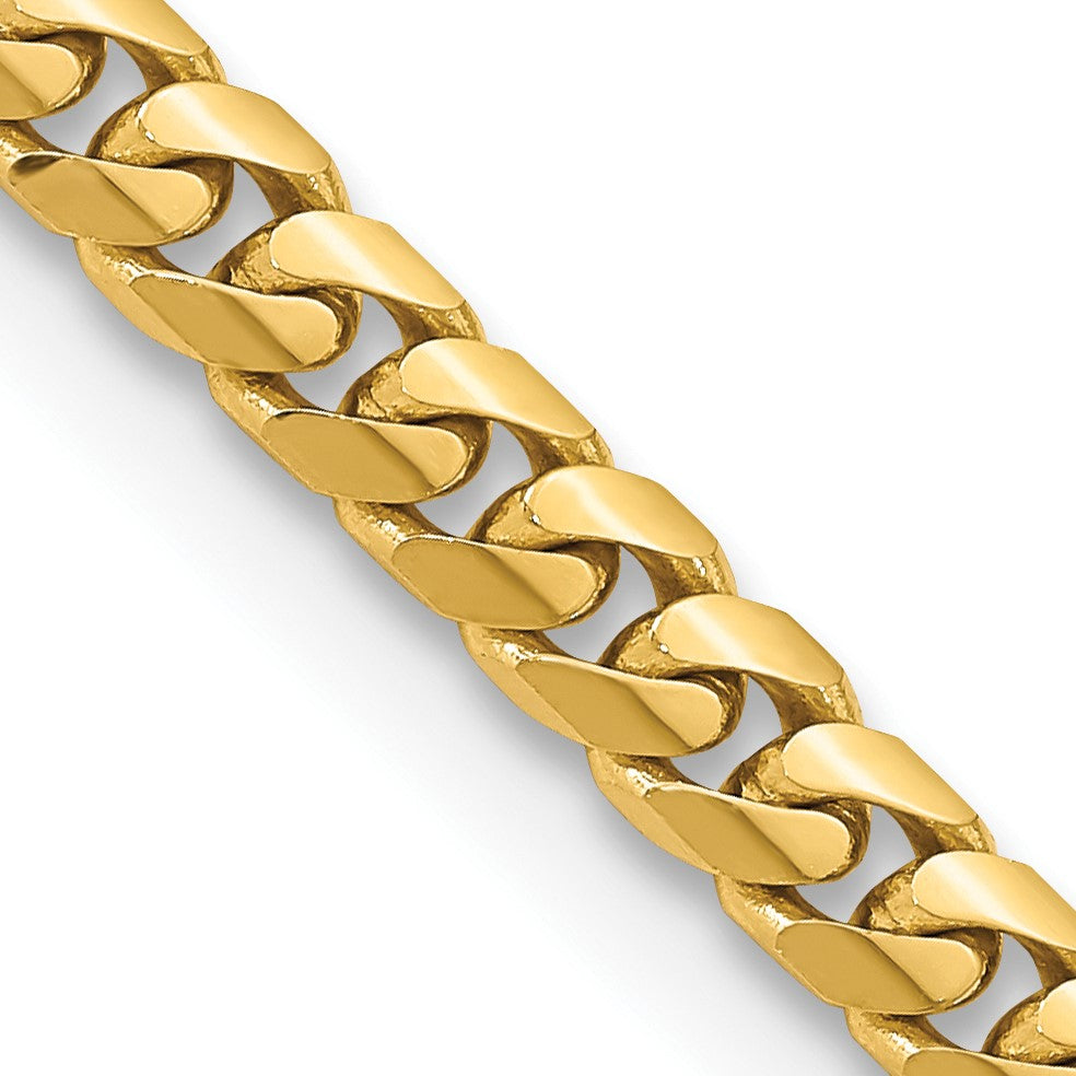 14K 26 inch 5mm Solid Miami Cuban Link with Lobster Clasp Chain