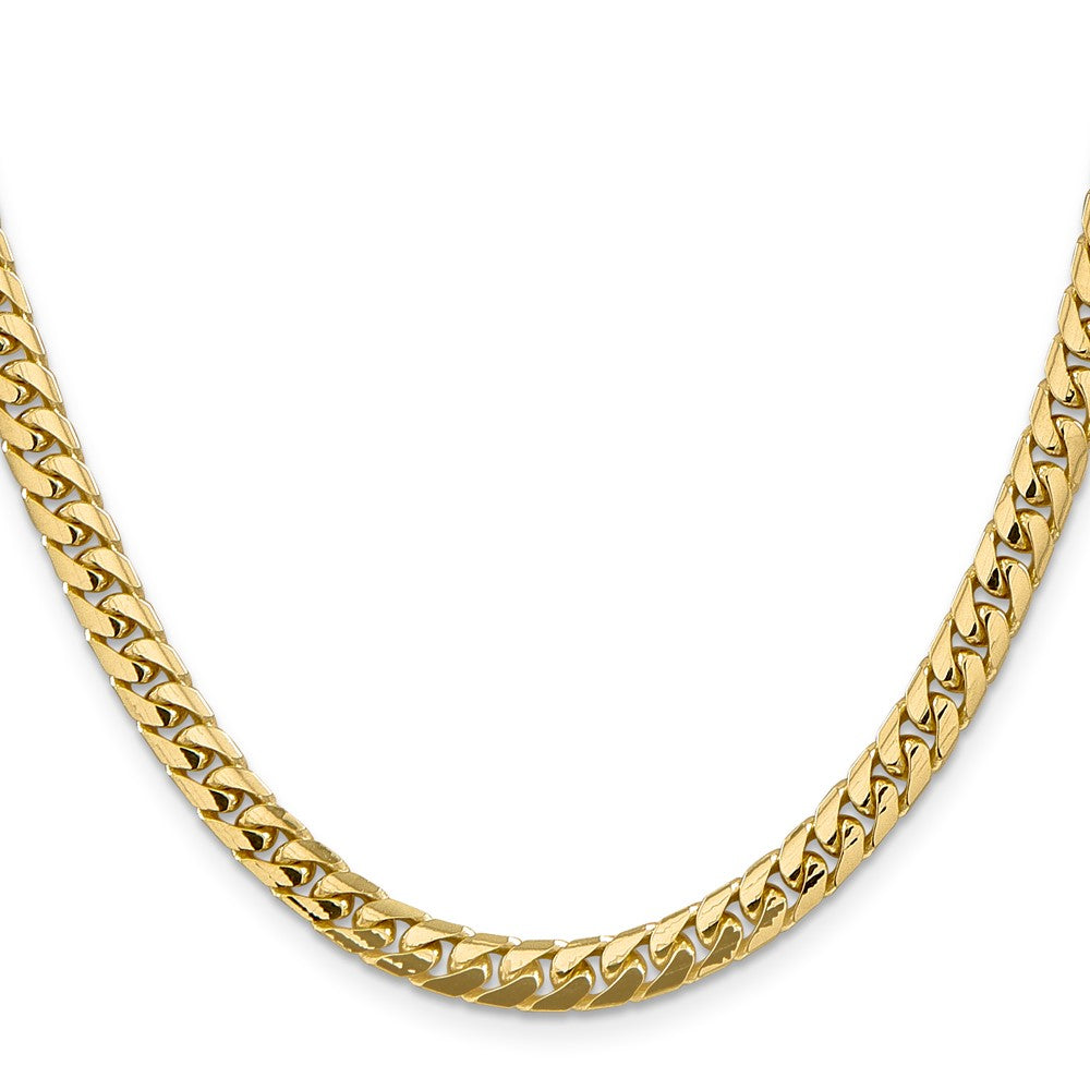 14K 18 inch 5.5mm Solid Miami Cuban Link with Lobster Clasp Chain