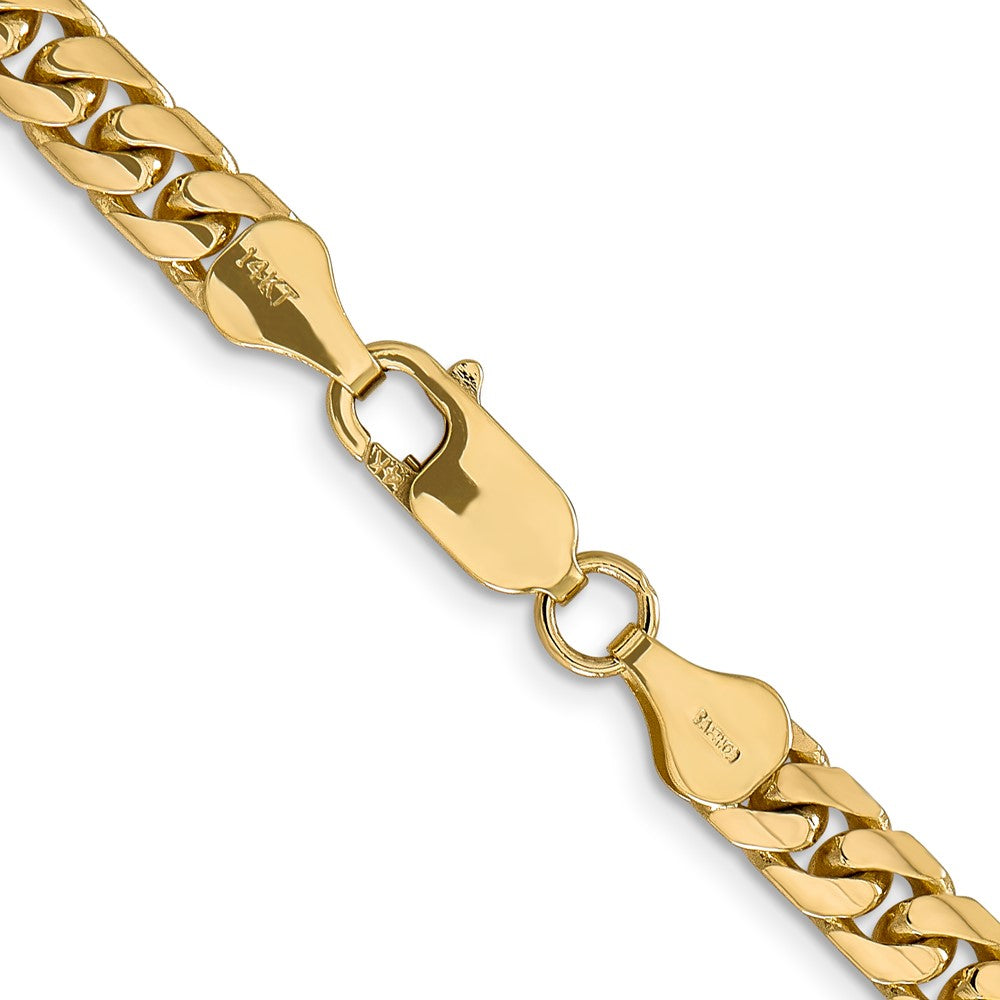 14K 18 inch 5.5mm Solid Miami Cuban Link with Lobster Clasp Chain