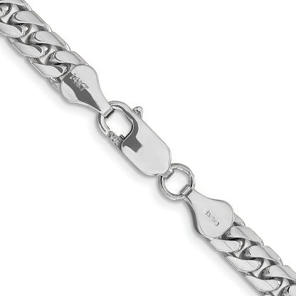 14K White Gold 28 inch 5.5mm Solid Miami Cuban Link with Lobster Clasp Chain